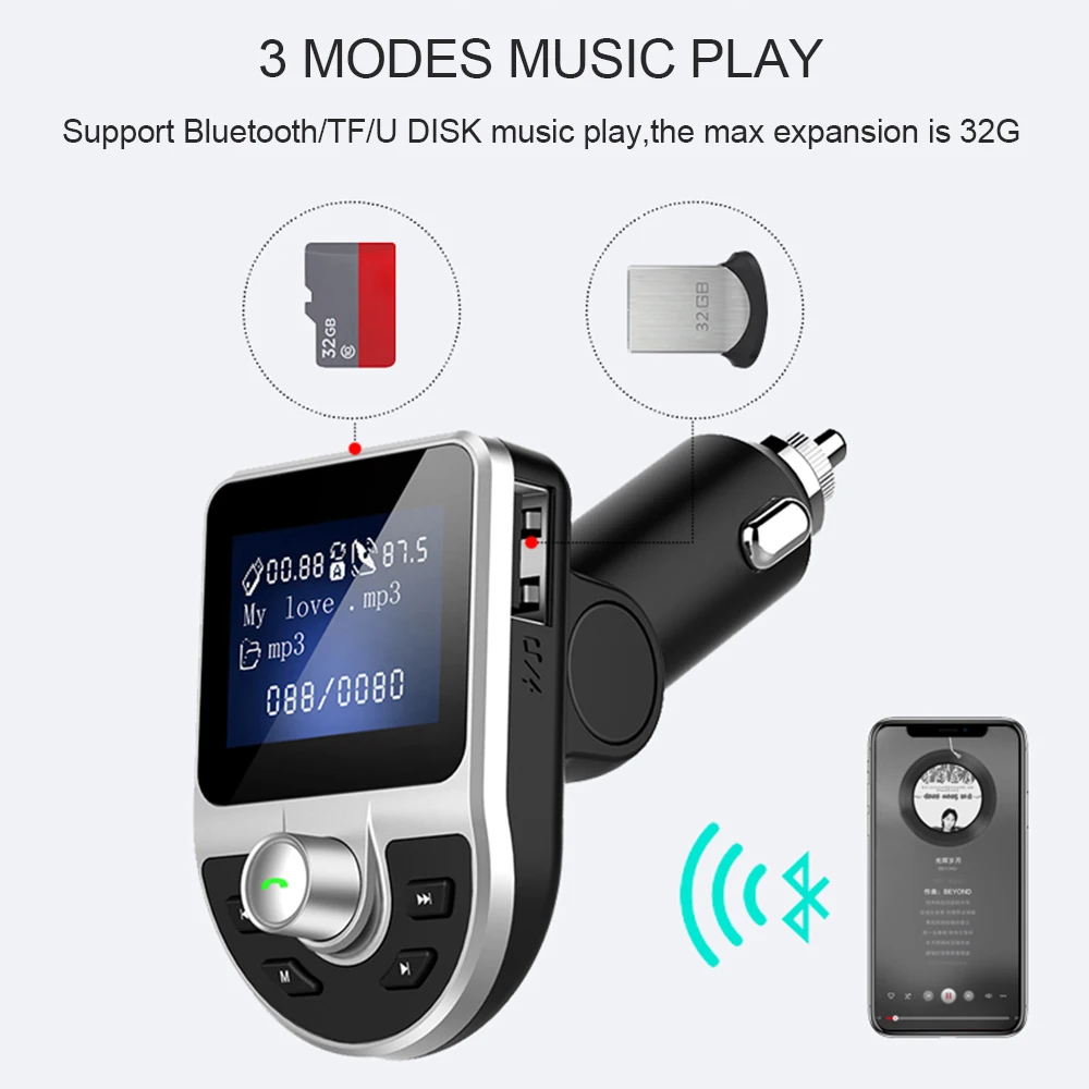 Автомобильный FM трансмиттер JINSERTA Bluetooth AUX вход/выход|fm transmitter|car fm transmitterfm transmitter