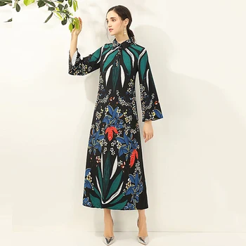 

Long Dress Runway High Quality Spring 2020 New Women'S Fashion Party Casual Vacation Vintage Elegant Chic Print Loose Dresses