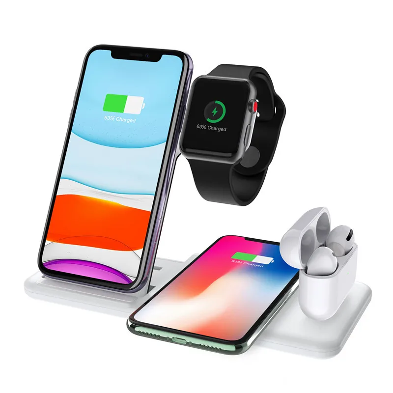 US $863.85 40x 15W Qi Fast Wireless Charger Stand For IPhone 12 11 Xs Apple Watch 4 In 1 Foldable Charging Dock Station For Airpods IWatch