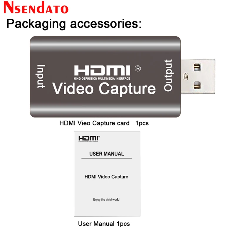 Video Capture Adapter 4K 1080P 60hz USB2.0 Audio Video Capture Card HDMI To USB 2.0 Acquisition Card Live Streaming Plate Camera Switch Game Recording