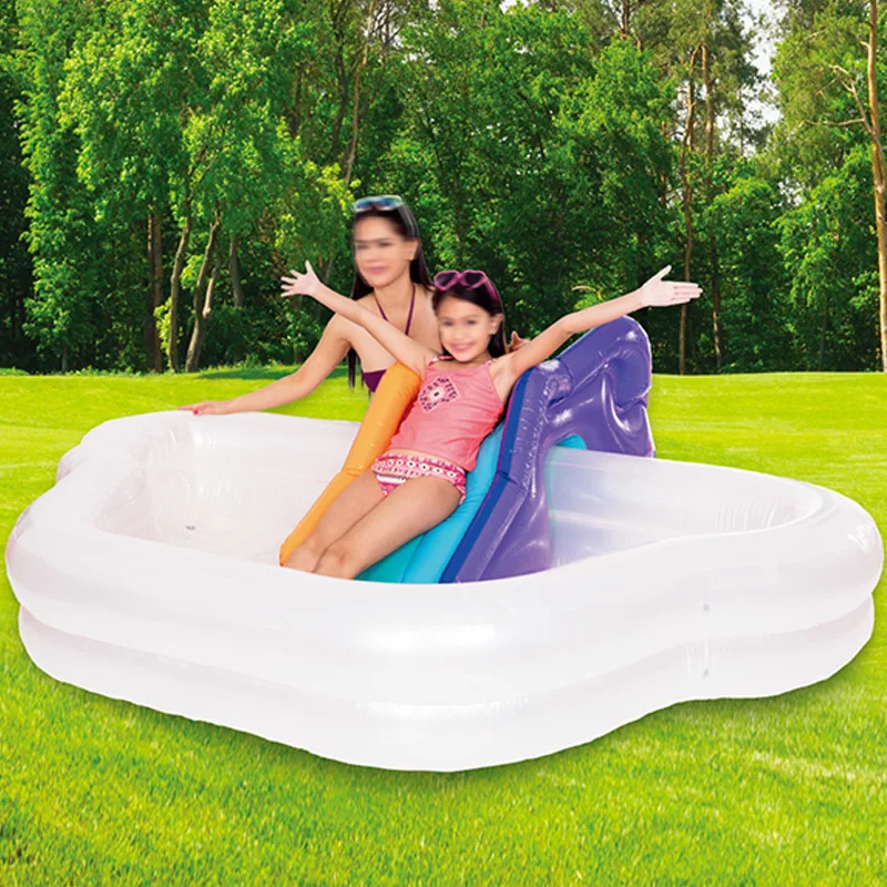 Lightcolor Family Inflatable Swimming Pool,Thickened Family Inflatable Pool for Children Adults Outdoors Have Fun Super Swimming Pool Party Can Be Used for Extended Family and Fun 
