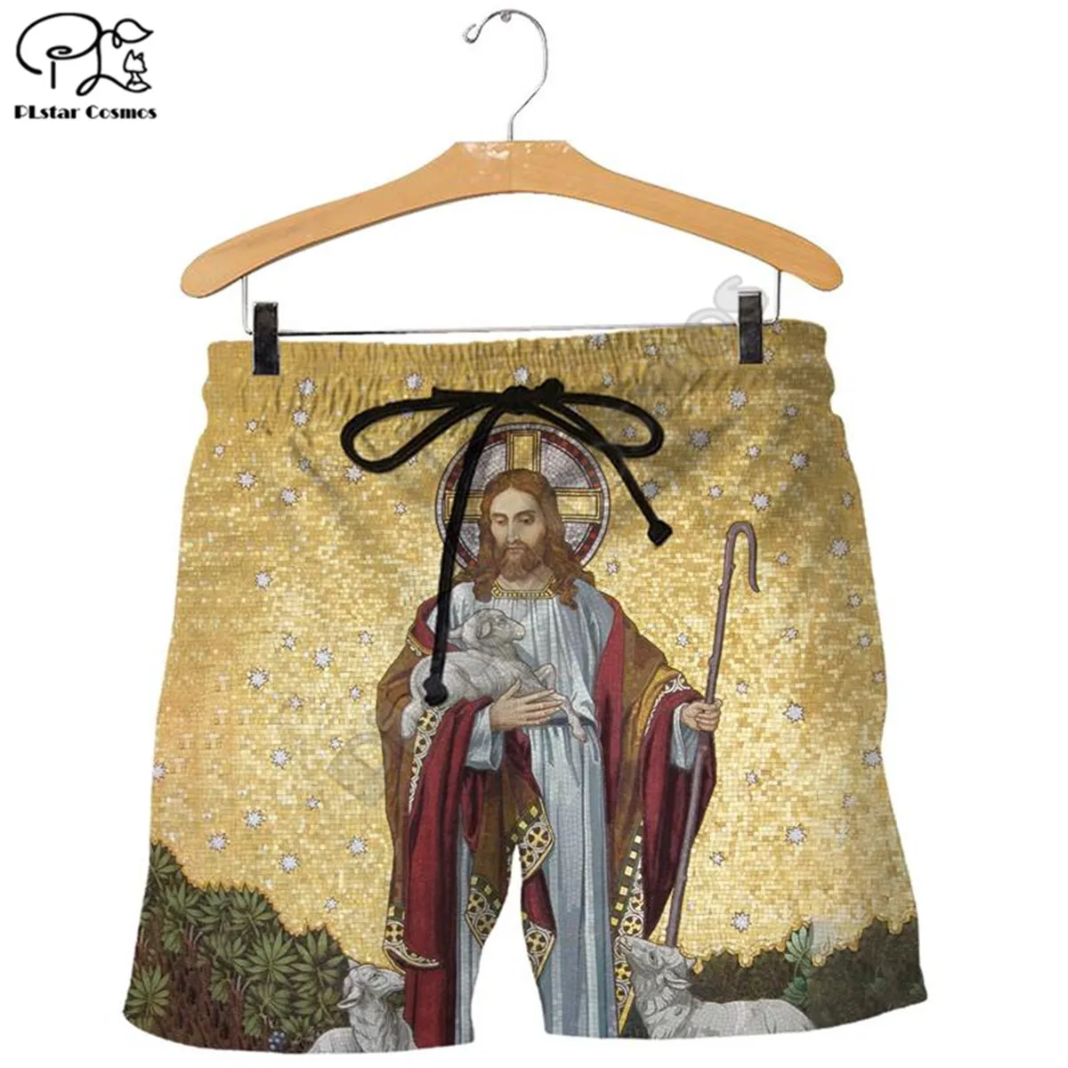 

PLstar Cosmos Forgiven Men's Shorts Summer Casual Shorts Harajuku 3D Printed Loose Cool Beach Comfortable style-1