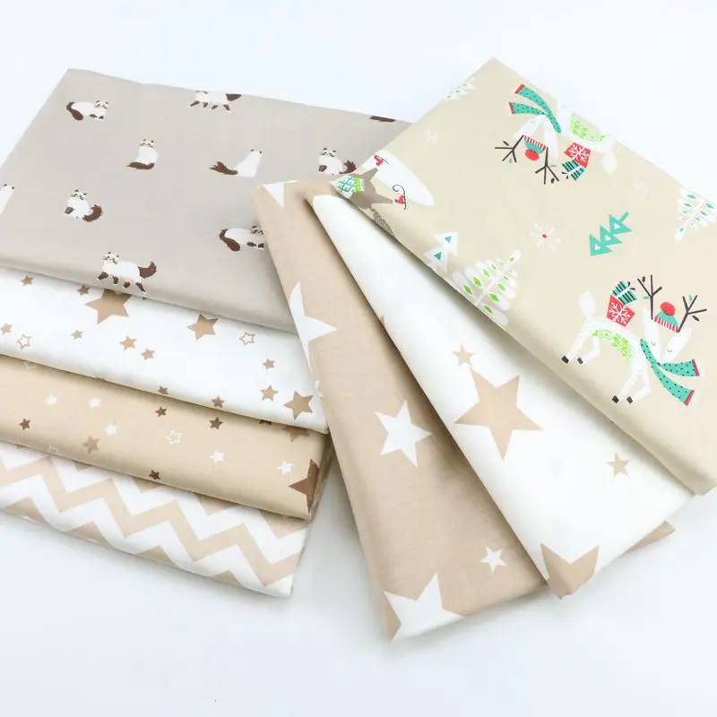Nordic wind cartoon CAMEL christmas elk deer trees stars chevron cotton fabric for DIY cushion pillows home decor tissus