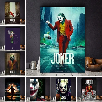 

Joaquin Phoenix Canvas Prints The Joker Poster Movie Cuadros Oil Painting on Poster Wall Art Picture for Living Room Home Decor