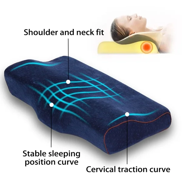 Memory Foam Cervical butterfly Pillow Ergonomic Neck Pillow with Orthopedic Design for Neck Support and Pain