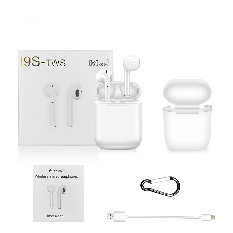 

i9S TWS Wireless Earbuds Double Ear Bluetooth 5.0 earphones Stereo Sound earpiece with case