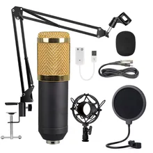 BM 800 mikrofon profesjonalna pojemność 3.5mm przewodowy z filtrem V8 karta dźwiękowa mikrofon do nagrań dla KTV karaoke komputer