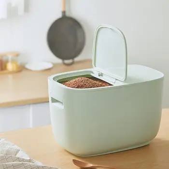 

Multifunctional Rice Bucket Insect-proof Sealed Grain Storage Bin Plastic Moisture-proof Rice Cylinder Kitchen Storage Case
