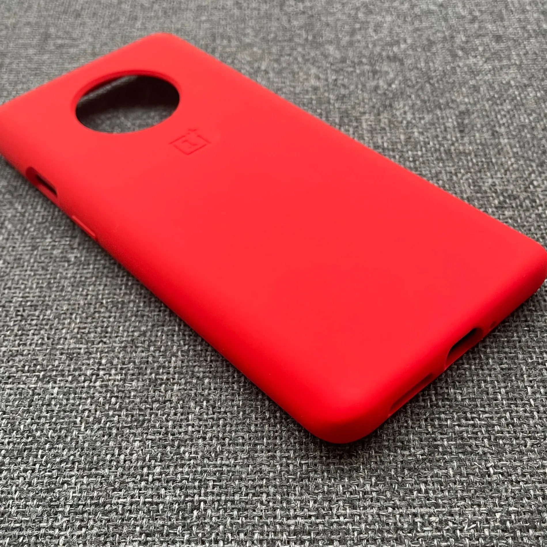 100% Original Official Oneplus 7T Silicone Red Back Soft Case Cover Without Retail box 4