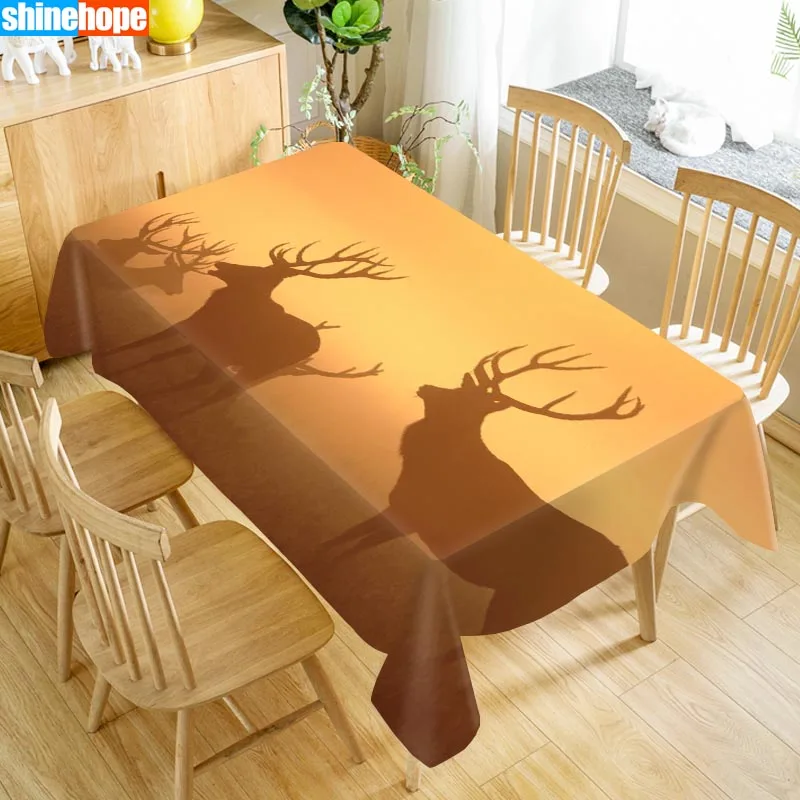 3d Animals Tablecloth Sika Deer Pattern Dustproof Washable Rectangular Table Cloth For Wedding Table Cloth Cover TV Covers - Цвет: 13