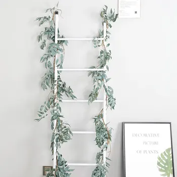 

Simulation Willow Leaves Gray/Green Festive Artificial Willow Vine Artificial Eucalyptus Rattan 1.7M Photo Props Party