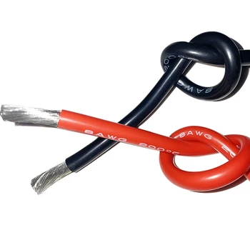 

Flexible Stranded Copper Cable Silicone Rubber Wire 24 22 20 18 16 14 12 11 10 9 8 7 6 AWG Soft Flexible DIY Lamp Lighting Cable