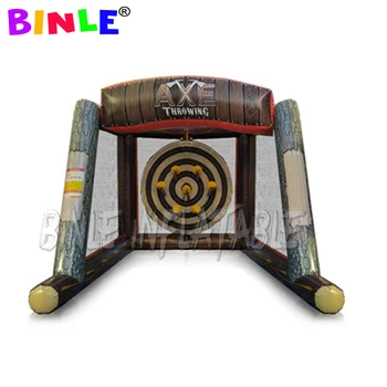 Price 4.8m X 3m X 2.6m Interactive Carnival Inflatable Axe Throwing Sticky Game Inflatable Tossing Sport Games Archery Targeting