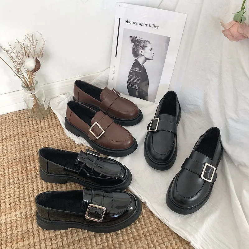 

Winter Shoes Women Loafers With Fur British Style Female Footwear Casual Sneaker Autumn Round Toe 2020 Fashion Women's Oxfords