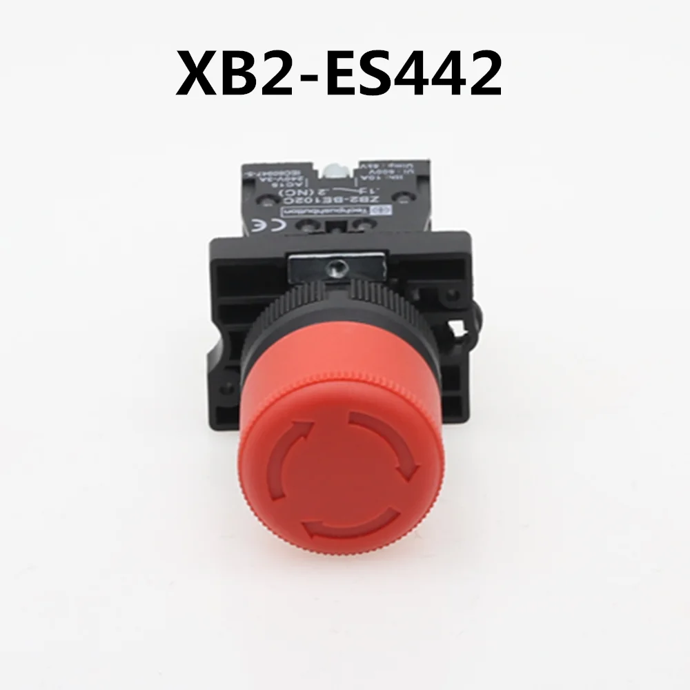 1 шт красный гриб переключатель аварийной остановки XB2-ES542 XB2-ES442 XB2-ES642 22 мм НЗ N/C кнопочный переключатель 600V 10A - Цвет: 442
