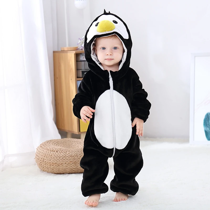 Penguin Детский костюм-комбинезон с животными для маленьких мальчиков и девочек; одежда для малышей на карнавал и Хэллоуин; костюм панды для мальчиков и девочек; комбинезоны; Одежда для младенцев - Цвет: Penguin