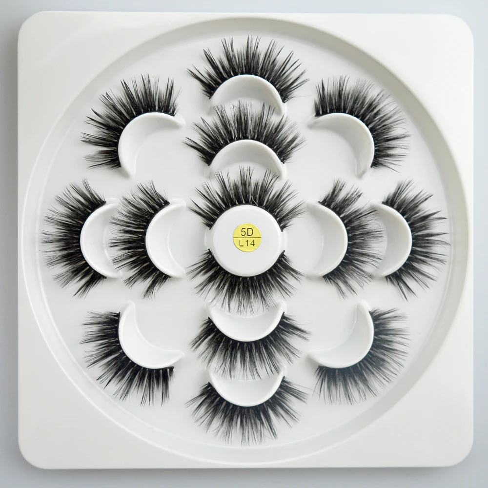 7 Pairs 5D Mink Hair False Eyelashes Extension Dramatic Wispies Fluffy Eyelashes Makeup Tool Cruelty free 2