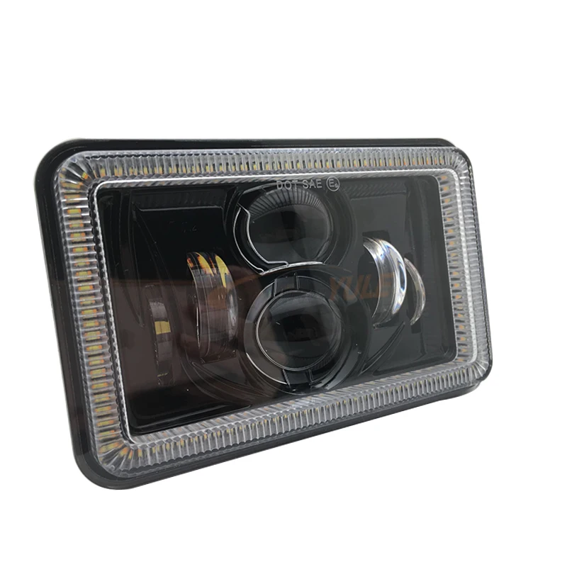 4 шт. DOT утвержден черный проектор 4x6 дюймов светодиодный фары прямоугольный H4651 H4652 H4656 H4666 H6545 для Ford грузовик