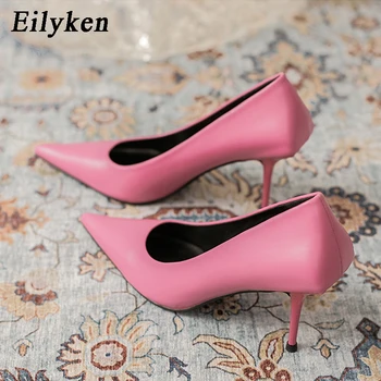 Eiyken Sexy Green Thin High Heels Pumps Women Pointed Toe Slip On Shoes Elegant Prom Wedding Stripper Ladies Sandals