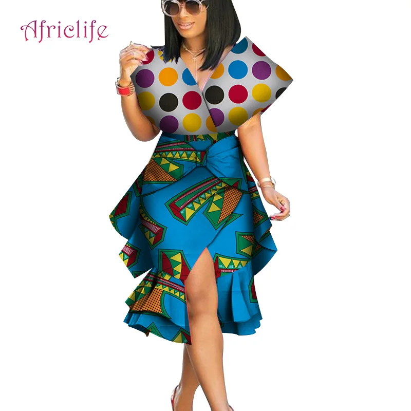Африканская юбка Дашики для женщин элегантные женские платья с большим бантом Femme Bazin Riche Хлопок размера плюс женская одежда юбка WY4230 - Цвет: 16