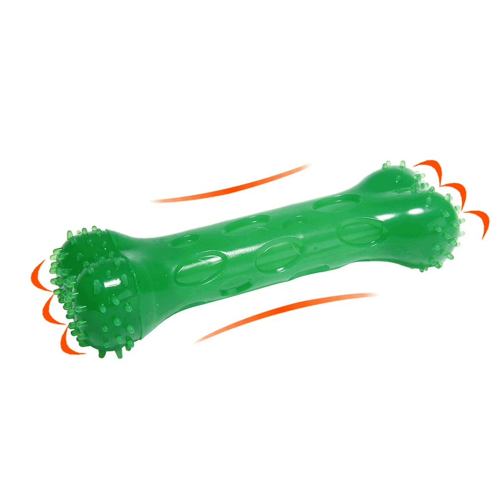 Bone Shape Puppy Dog Training Squeaky Bite Resistant TPR Pet Teeth Cleaning Toy