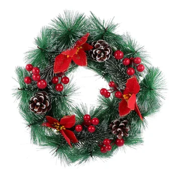 

1pc Christmas Decorative Wreath Handmade Imitation Christmas Wreath Door Hang