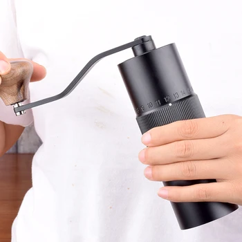 

portable manual coffee grinder 304stainless steel burr coffee mill adjustable external regulator