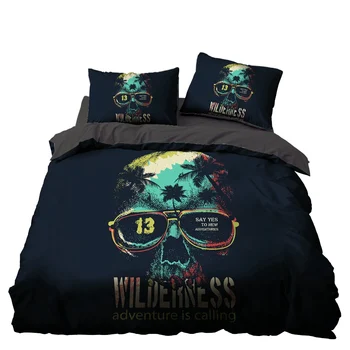 

Horror Skull Bedding Set Bedroom Decor Hypoallergenic Quilt Cover Birthday Gifts Bedspreads 1PC Duvet Cover with Pillowcase