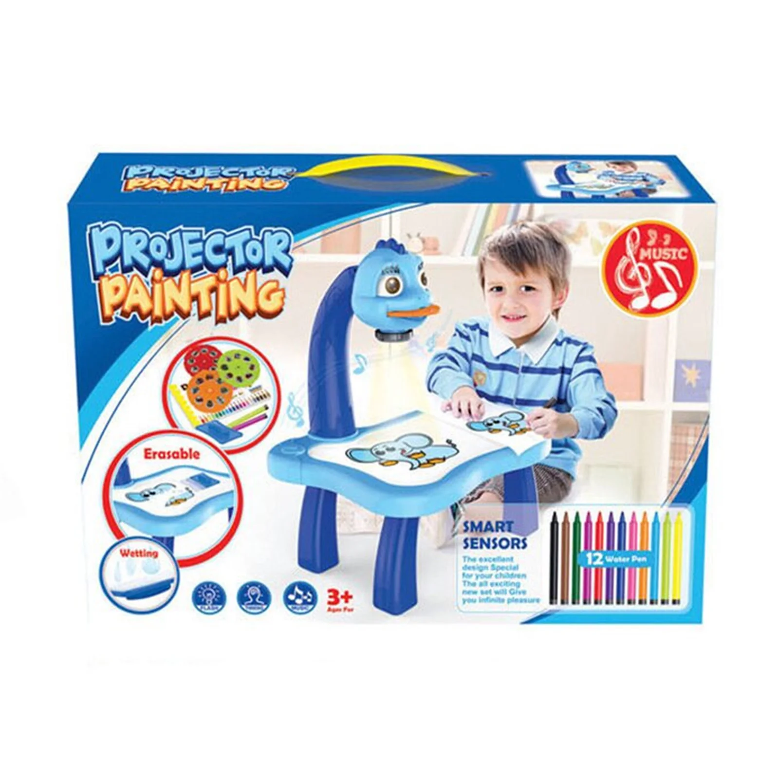 Trace and Draw Projector Toy Kids Drawing Projector Table Child Learning Desk with Smart with Light Music Best