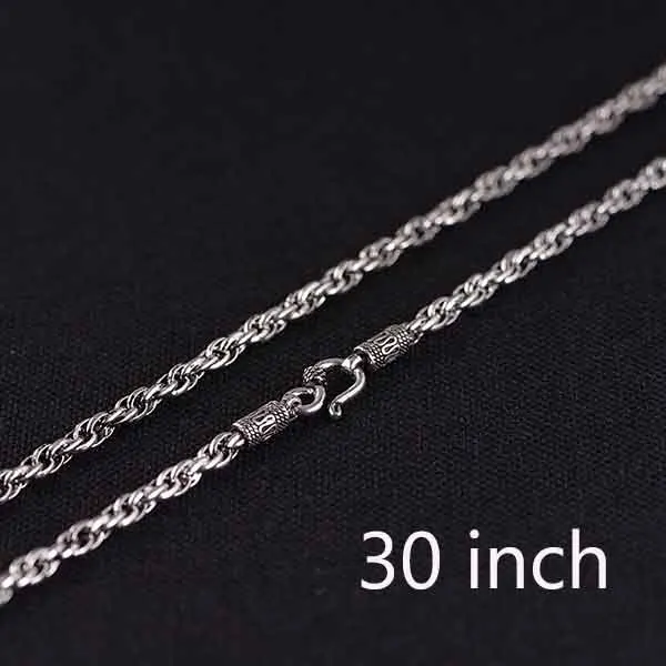 BALMORA Настоящее серебро 925 проба простой волнистый цепочка на шею для женщин мужчин и мальчиков ретро винтажный Панк модные украшения подарок - Окраска металла: 30inch