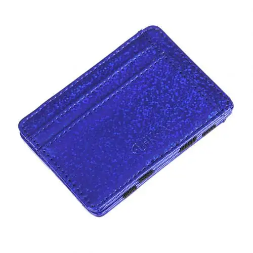 Мужской Ультратонкий с блестками зажим для денег волшебный кошелек короткий кошелек - Цвет: Синий