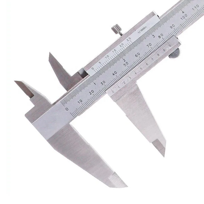 150mm Mechanical Vernier Caliper Male And Female Double System Stainless Steel Caliper Measuring Instrument DIY Woodworking Tool - Цвет: Silver