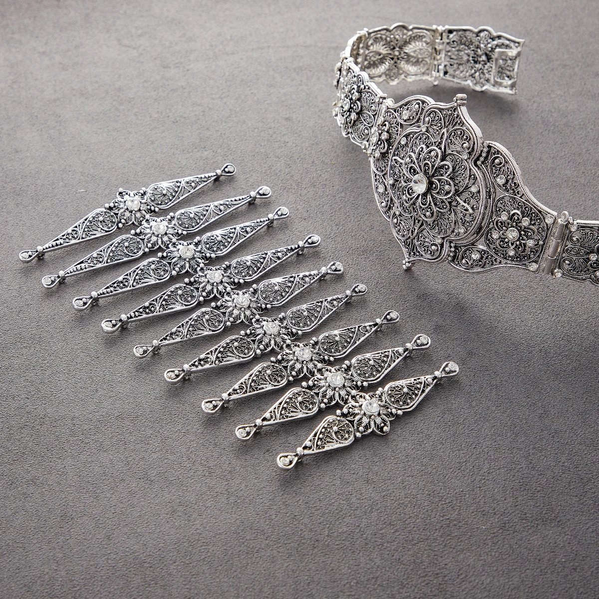 New Design Women Belt Chain Metal Waistband Jewelry Long Adjustable Length Wedding Caftan Dress Belt With Breastplate image_0