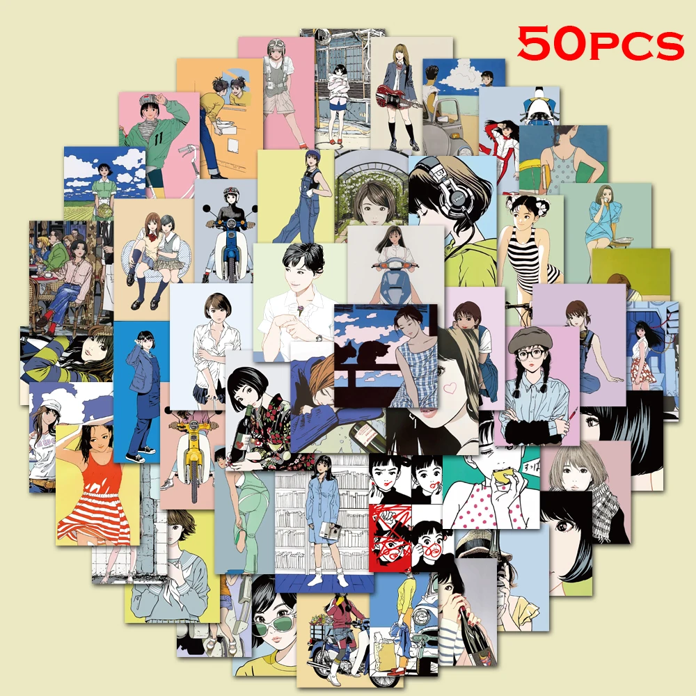 50PCS Hisashi Eguchi series Stickers Waterproof Classic Toy Stickers Car Bike Travel Luggage Phone Guitar Laptop Fridge Decal