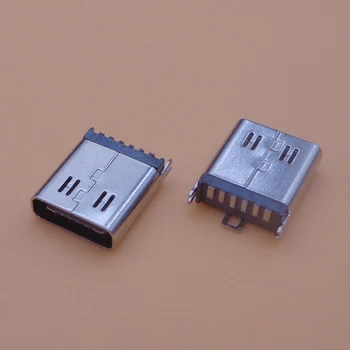 

30pcs TYPE C 6Pin SMT Female jack High Current Fast Type-C with 4 Fixed Pins Diy Welding Connector H=10.5mm