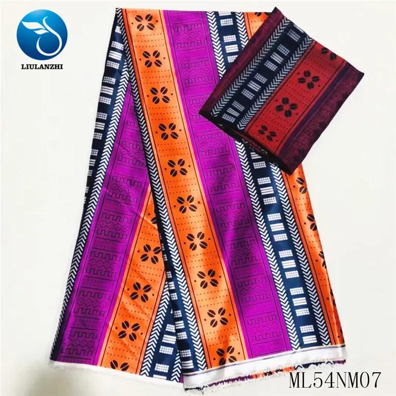 ML54NM0729 LIULANZHI африканская шелковая ткань лента шелковая ткань 4+ 2 ярдов Анкара Красная атласная ткань для платья Горячая Распродажа ML54NM07 - Цвет: ML54NM0729