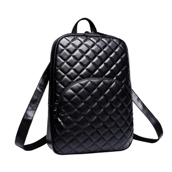 

2019 new trend rhombus double shoulder bag PU leather small Xiang style fashion backpack