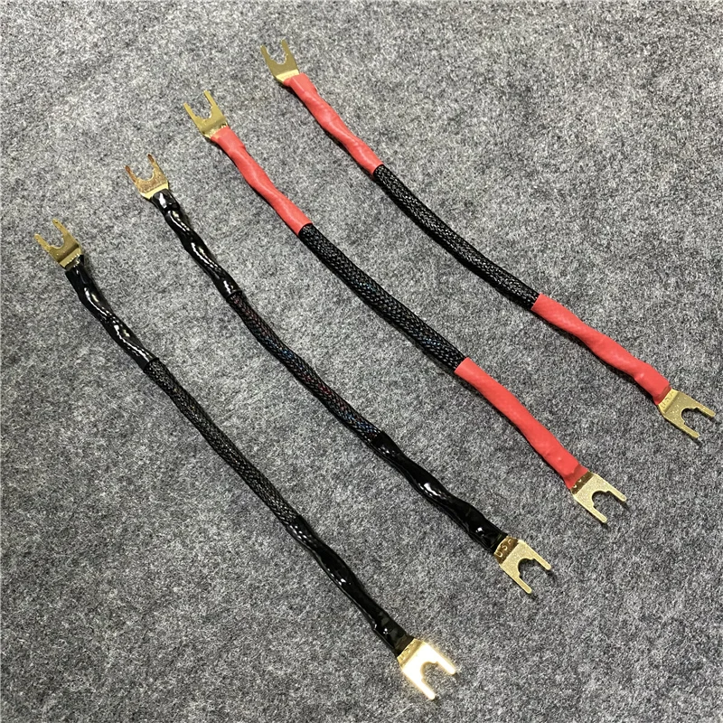 Hifi Audio Speaker Jumper Cable Gold Plated Y Spade Connector Bridge Cables 20cm Audio & Video