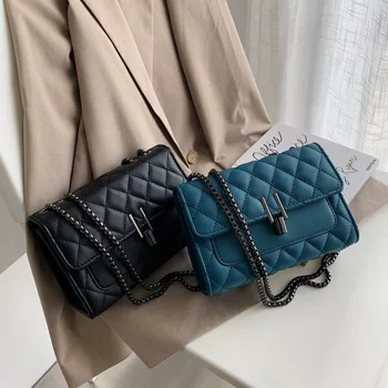 

2019 New Three-Dimensional Stereotypes Small Square Bag Diamond Chain Simple Shoulder Messenger Female Bags