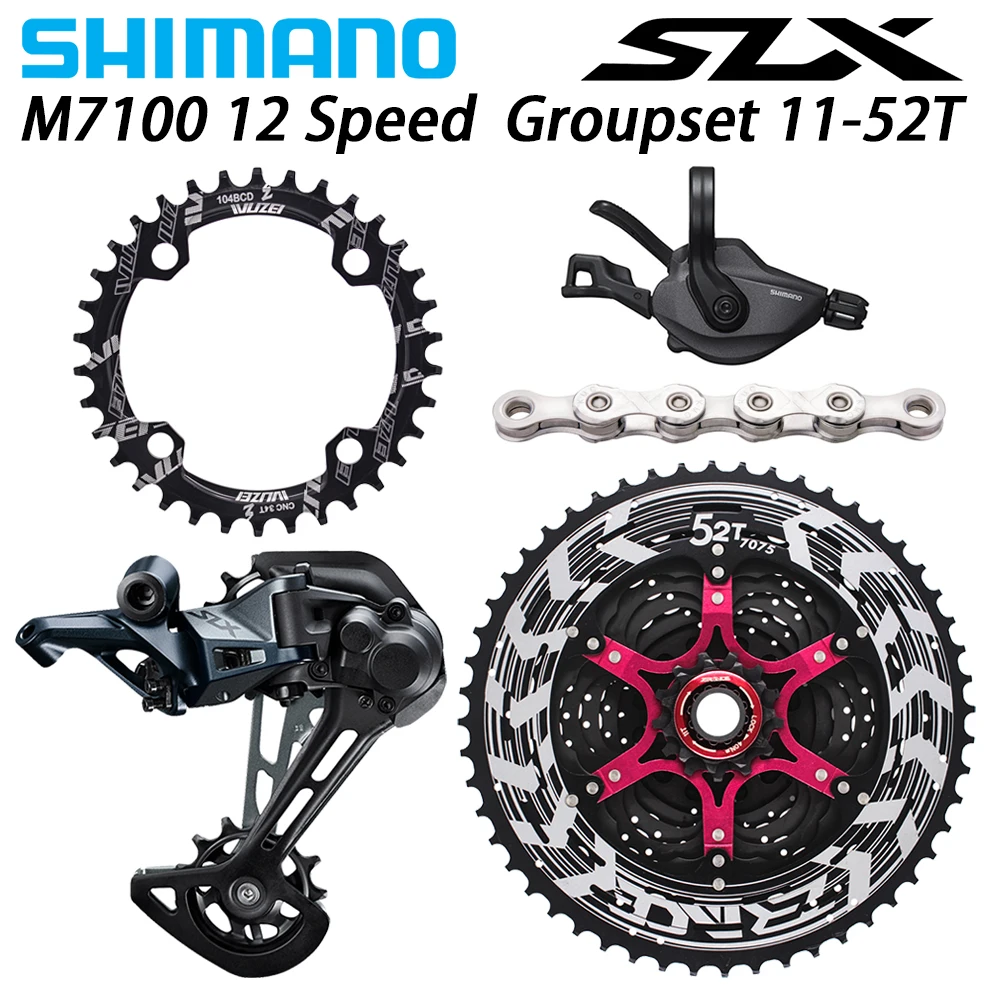 

SLX M7100 12 Speed bike Groupset 11-50/52T ZRACE Alpha Cassette + Chainwheel + KMC X12 Chain+M7100 Derailleurs