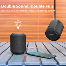 Oryginalny Tronsmart T6 Mini bezprzewodowy głośnik Bluetooth TWS zewnętrzna niskotonowa przenośna kolumna IPX6 z asystentem głosowym 24H Play