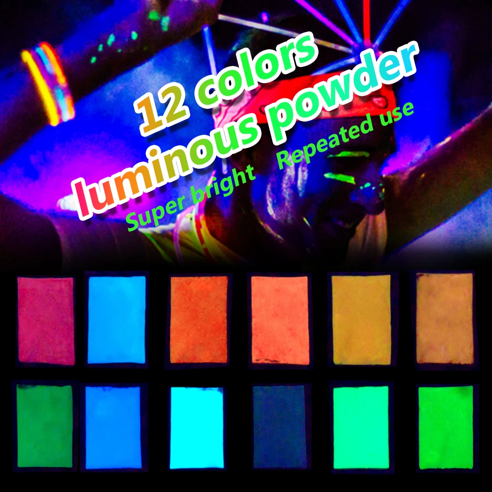 10g Paint Pigment Dye Fluorescent BLUE Luminous Glow in the Dark Powder 