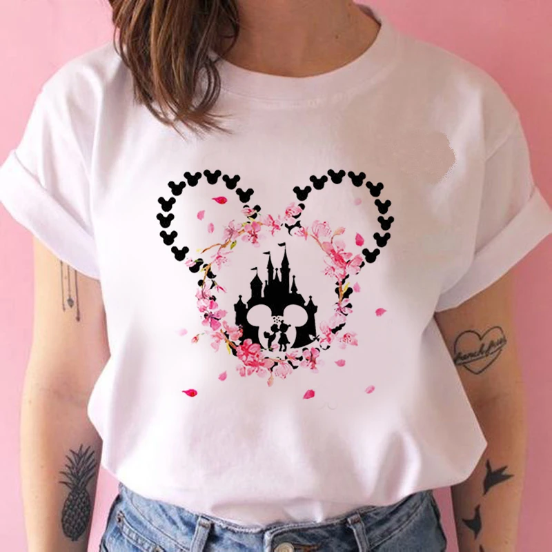 Fashion Women T Shirt Harajuku Cartoon Mickey's head Tshirt 90s Painting Ulzzang Casual Tops Tees T-shirt Female Clothes