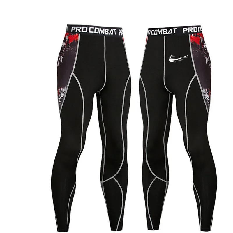 

New brand tights men's trousers Slim leggings compression pants MMA stretch tights high quality trousers