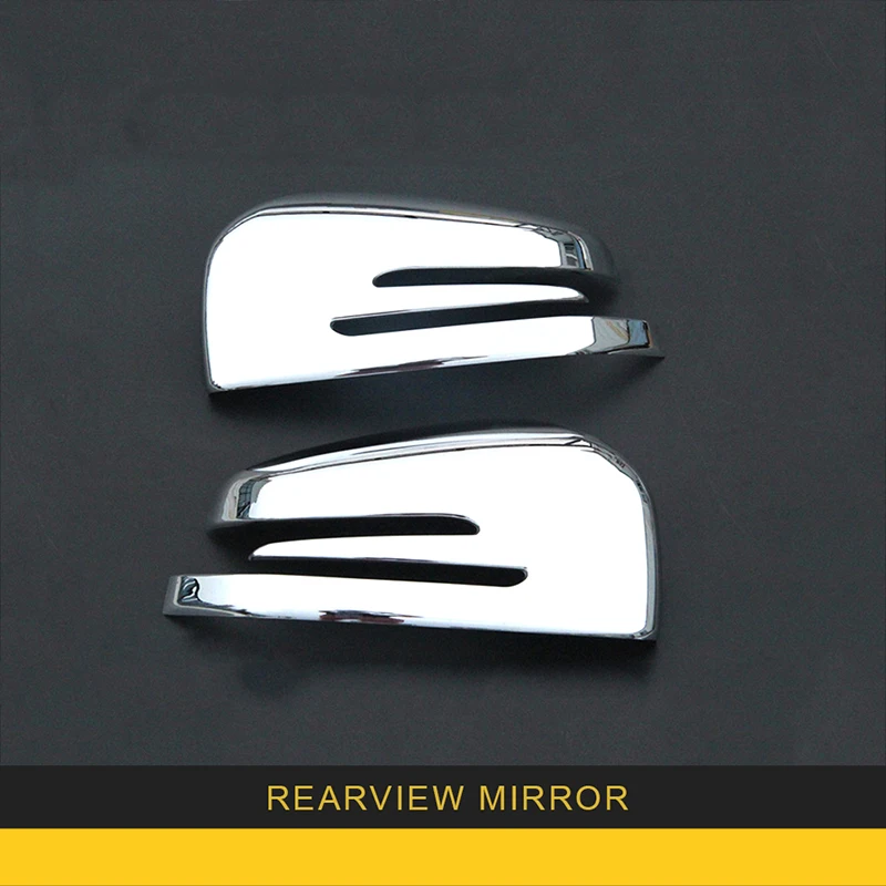 Mirror X2 Автомобильная боковая крышка зеркала заднего вида, накладка, наклейка, рамка, хром, внешние аксессуары для Mercedes Benz GLE ML GL GLS Auto - Название цвета: Mirror X2