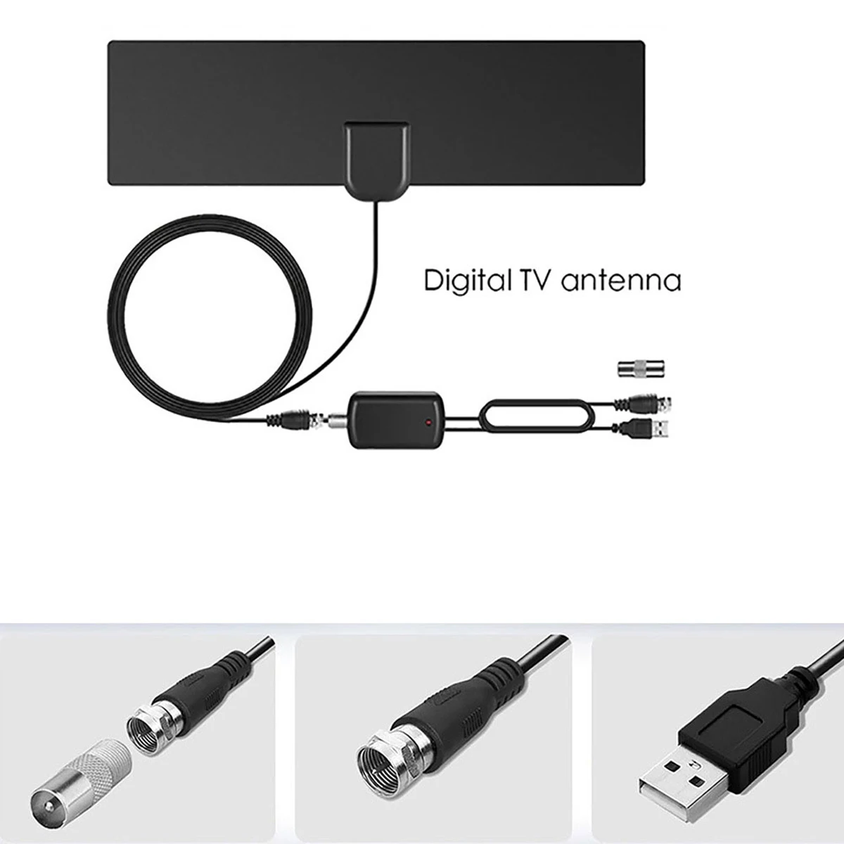 Цифровая ТВ антенна 80 милей диапазон Усилитель сигнала Усилитель HD tv Крытый 4K Горячий