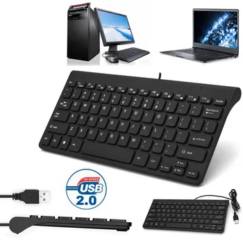 

Mini Slim Keyboard Responsive 78 Key USB Wired Compact Portable Thin Keyboard For Desktop Laptop Mac PC Wired Keyboard Teclado