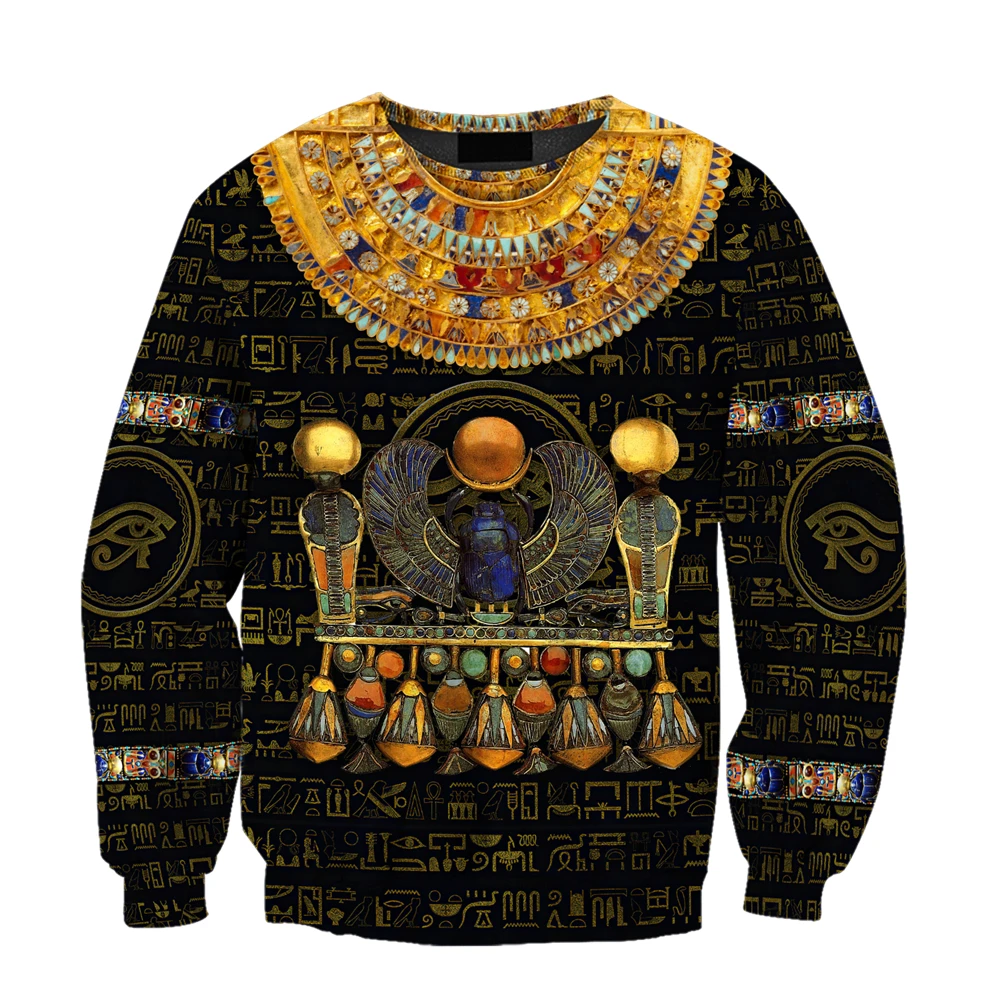 New Mens Retro Hoodie Egyptian Gods Totem 3D Printed  Zipper Hoodie Unisex Harajuku Casual Sweatshirt DYI274