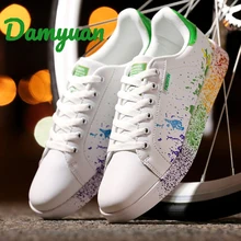 Damyuan/Новинка года; модные классические удобные дышащие Повседневные Легкие белые туфли из искусственной кожи для мужчин и женщин; размер 46