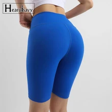 Женские шорты для занятий йогой с высокой талией и контролем живота, черные Компрессионные шорты для занятий спортом, велоспортом, пробежками, обтягивающие Стрейчевые трико для спортзала